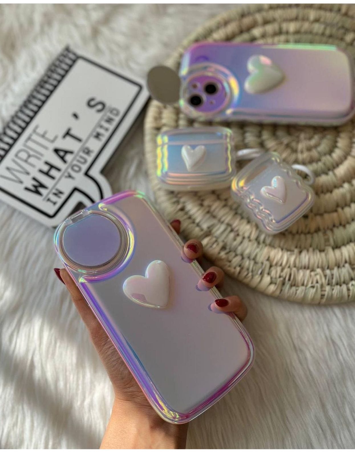 Gradient laser lover heart case
